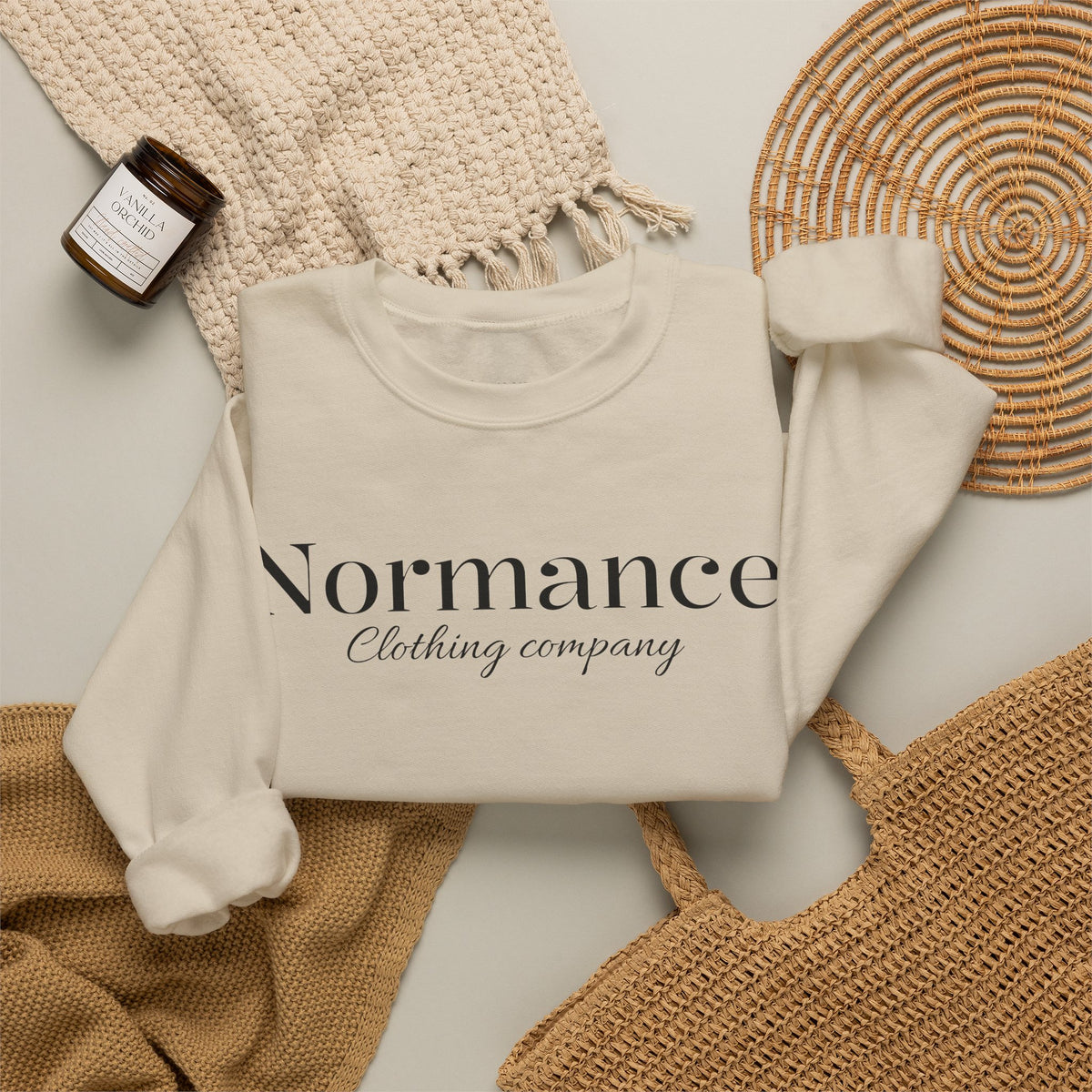 Normance Clothing Company Crewneck Sweatshirt — Minimalist White Pullover