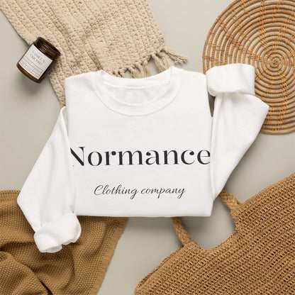 Normance Clothing Company Crewneck Sweatshirt — Minimalist White Pullover