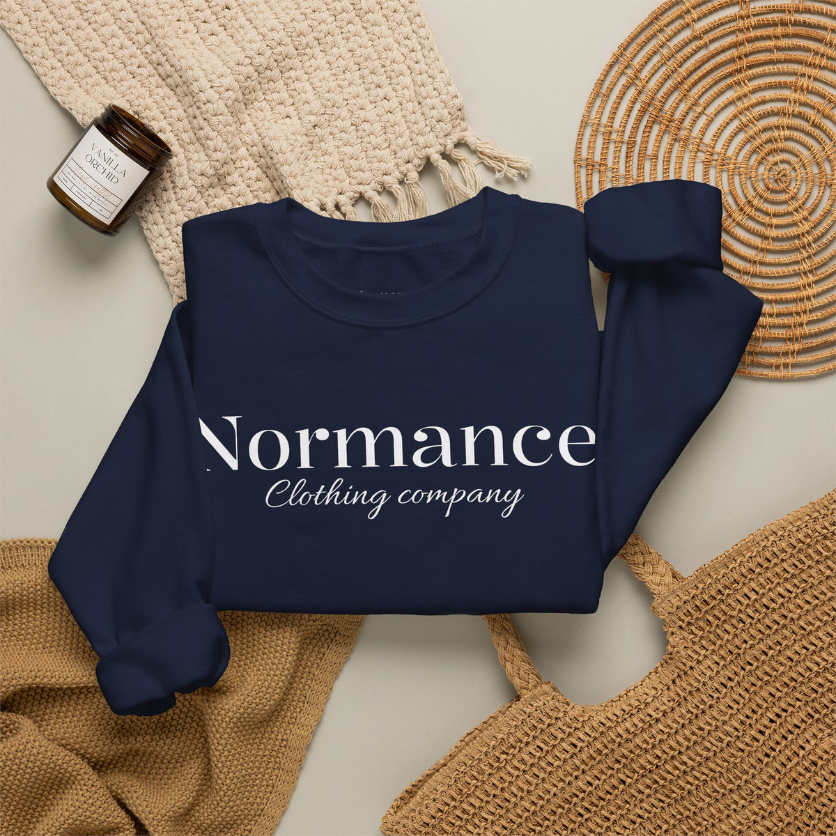 Normance Clothing Company Crewneck Sweatshirt — Minimalist White Pullover